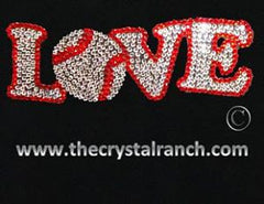 D003 Baseball Love Rhinestone Decal