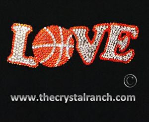 D008 Basketball Love Rhinestone Decal