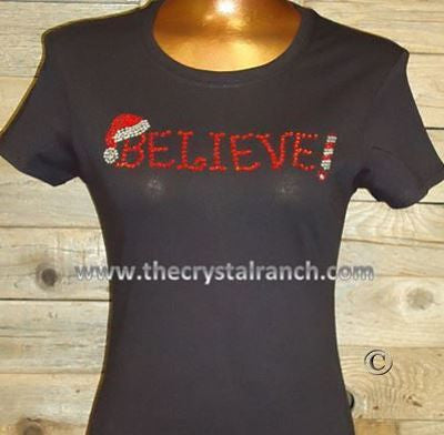 TH007 Believe! Rhinestone Tee