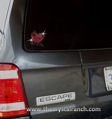 DYH2268 Heart with Wings Rhinestone Decal