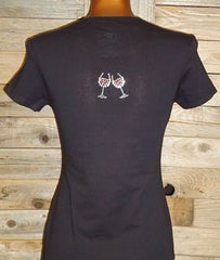 TB001 got wine? Rhinestone tee