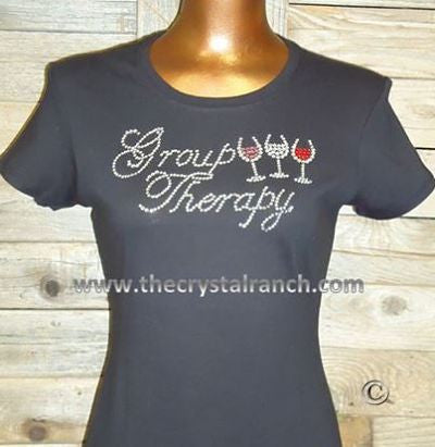 TB004 Group Therapy Wine Rhinestone Tee
