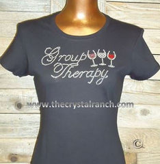 TB004 Group Therapy Wine Rhinestone Tee
