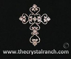 DJ005 Heart Cross Rhinestone Decal