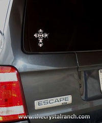 DJ005 Heart Cross Rhinestone Decal