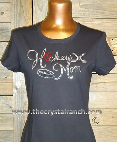 TS274 Hockey Mom Rhinestone Tee