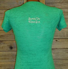 TH079BO I Love Santa Burnout Rhinestone Tee