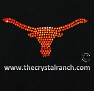 DT002 Longhorn Rhinestone Decal