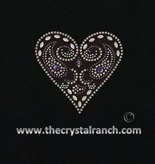 DYH1135 Paisley Heart Rhinestone Decal