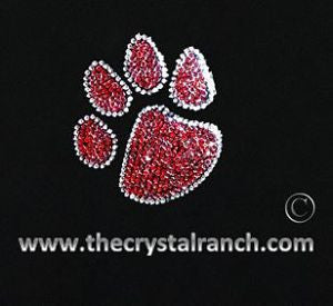 DT026A Paw Print 4" Rhinestone Decal