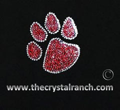 DT026A Paw Print 4" Rhinestone Decal