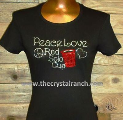 TB051 Peace, Love and Red Solo Cup Tee