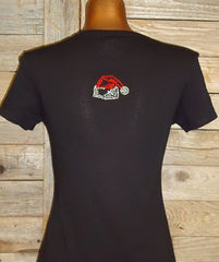 TH002 Peace Love and Santa Rhinestone Tee