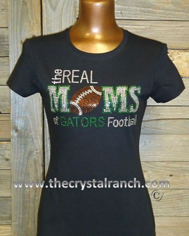 TP030A The Real Moms of Your Favorite Team and Sport Rhinestone Tee