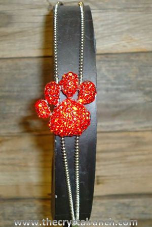 Red Paw Print Rhinestone Headband