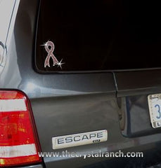 D015 Support Ribbon Rhinestone Decal