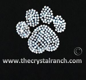 DT015 2.5in Paw Print Rhinestone Decal