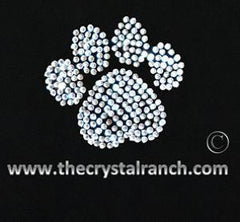 DT015 2.5in Paw Print Rhinestone Decal