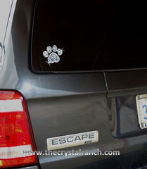 DT015 2.5in Paw Print Rhinestone Decal