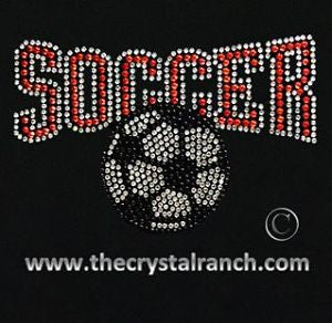DS008 Soccer Rhinestone Decal