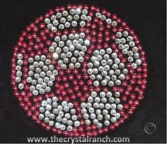 DS014s Soccer Ball in Pink Studs Rhinestone Decal
