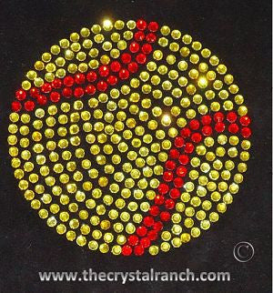 DS211 Softball Rhinestone Decal