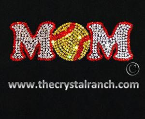 D002 Softball Mom Rhinestone Decal