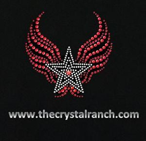 DYH1106 Star with Wings Rhinestone Decal