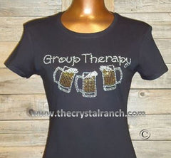 TB029 Group Therapy Beer Rhinestone Tee
