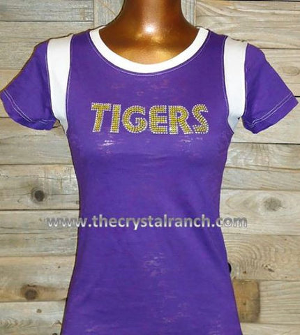 #1017T Tigers Rhinestone Tee