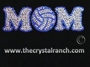 D006 Volleyball Mom Rhinestone Decal