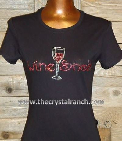 TB042 Wine Snob Rhinestone Tee